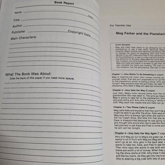 Teachers Edition Activity Worksheets Meg Parker Mystery Set 2 Eleanor Robins - Picture 11 of 12